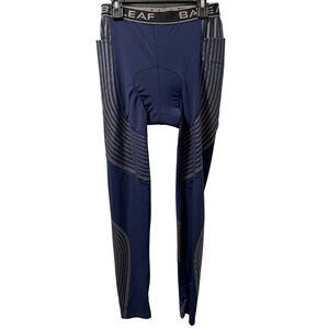 Baleaf Mens Cycling Tights S Blue & Gray Nylon/Spandex. NWT